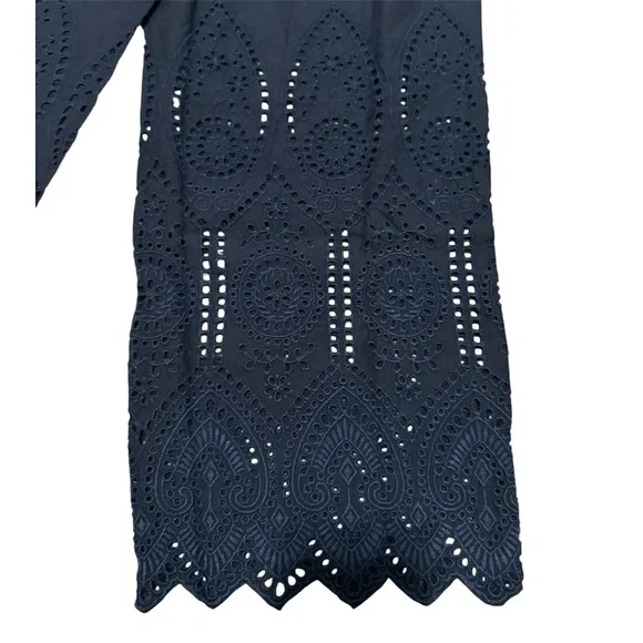 Madison Mathews Wide Leg Eyelet Palazzo Size L 
100% Cotton Pull On Pant - Picture 7 of 7